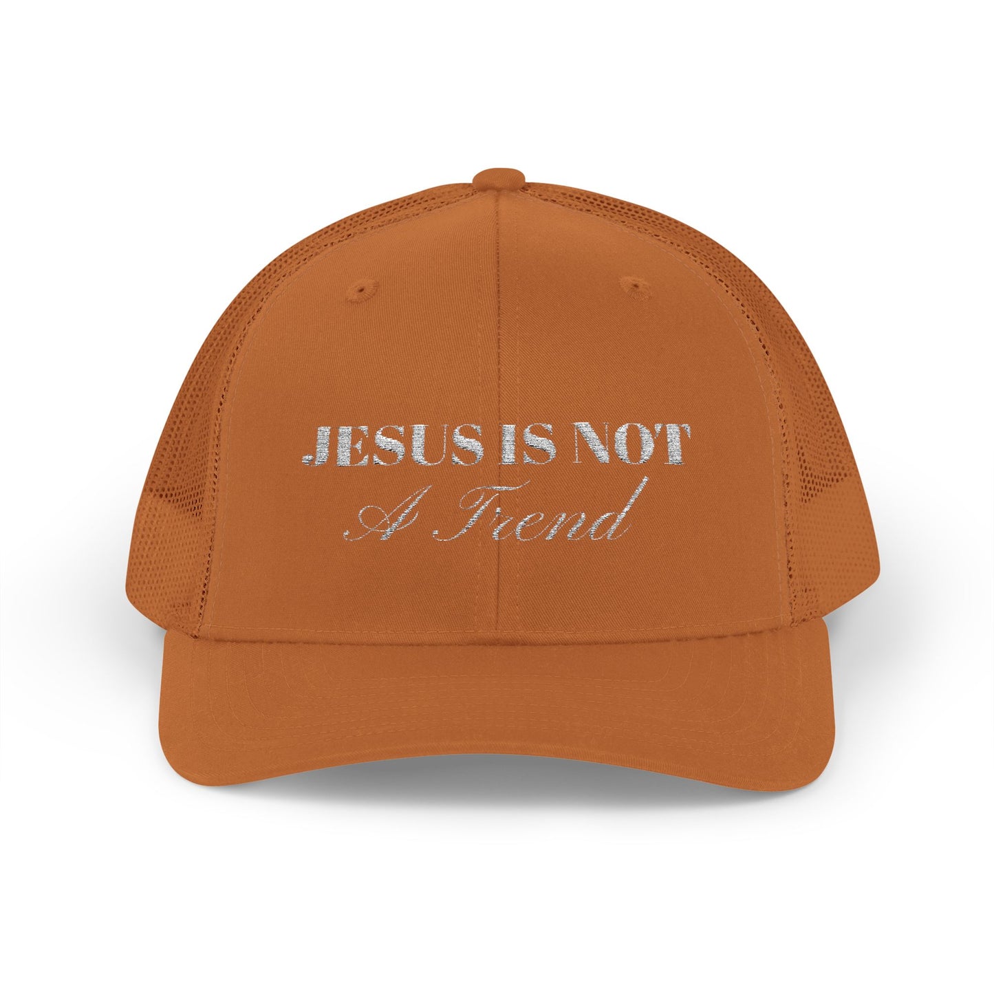 "Jesus Is Not A Trend" Embroidered Trucker Hat