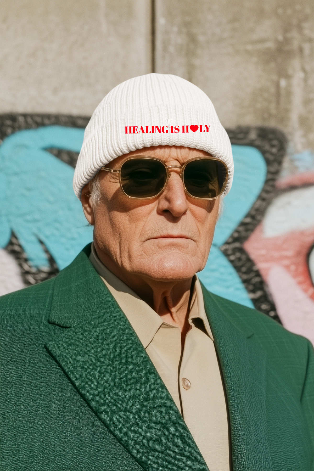 'HEALING IS HOLY' Embroidered Knit Beanie
